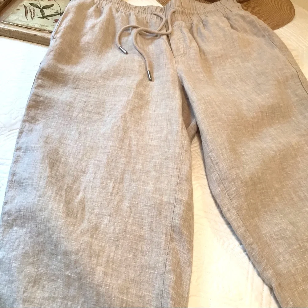 Quince 100% European Linen Wide Leg Pants in Flax